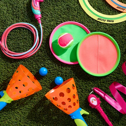 Outdoor toys against grass