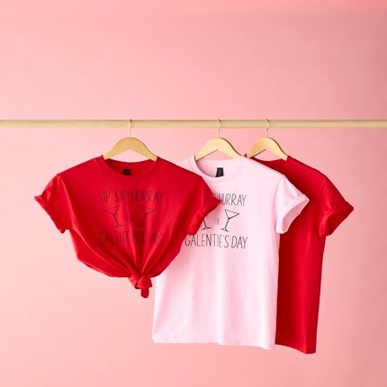 pink and red gildan vday tshirts