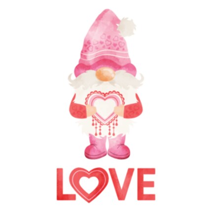 Digital download PSD file of pink gnome with Love underneath