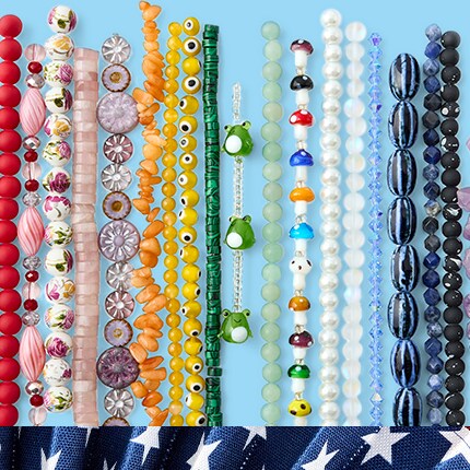 brown, purple, blue and light green beads
