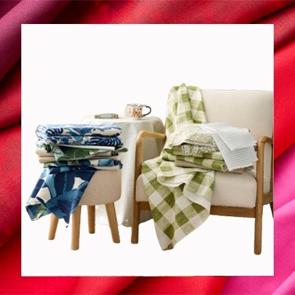 home decor fabric in a living room with curtains