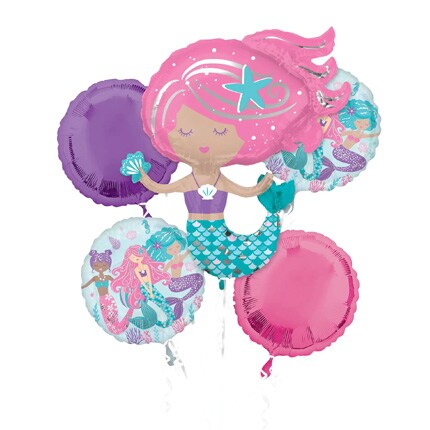 bundle of mermaid themed balloons