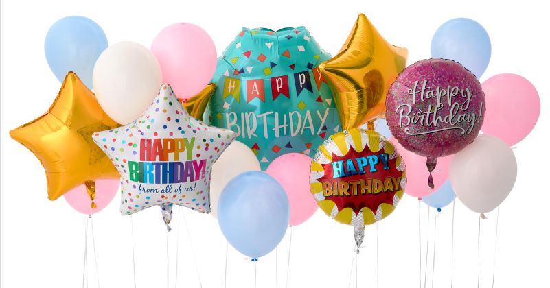 Colorful Balloons with Happy Birthday messages