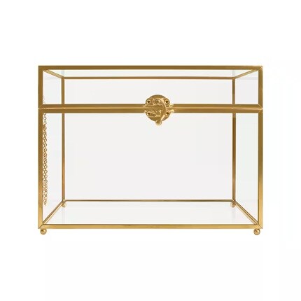 gold clear box with latch for cards