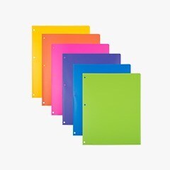 Various colored folders stacked