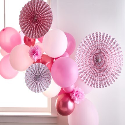 Pink hanging party decorations