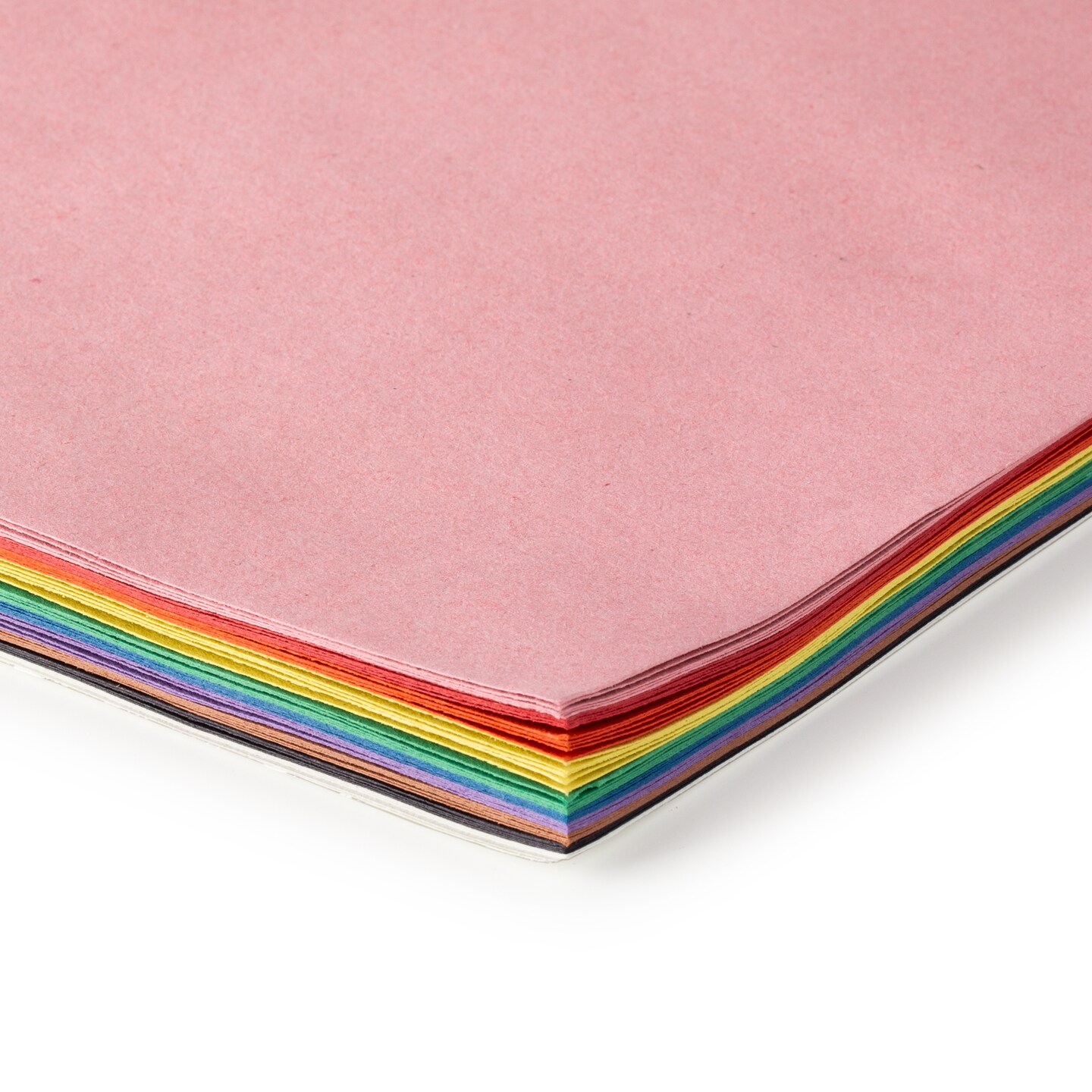 Star and heart multi-colored construction paper craft on a white table