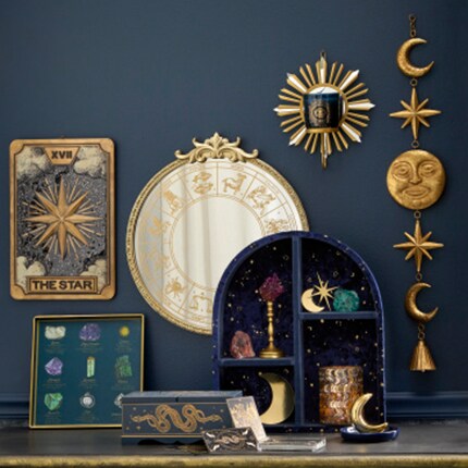 Halloween decor with magical and celestial themes
