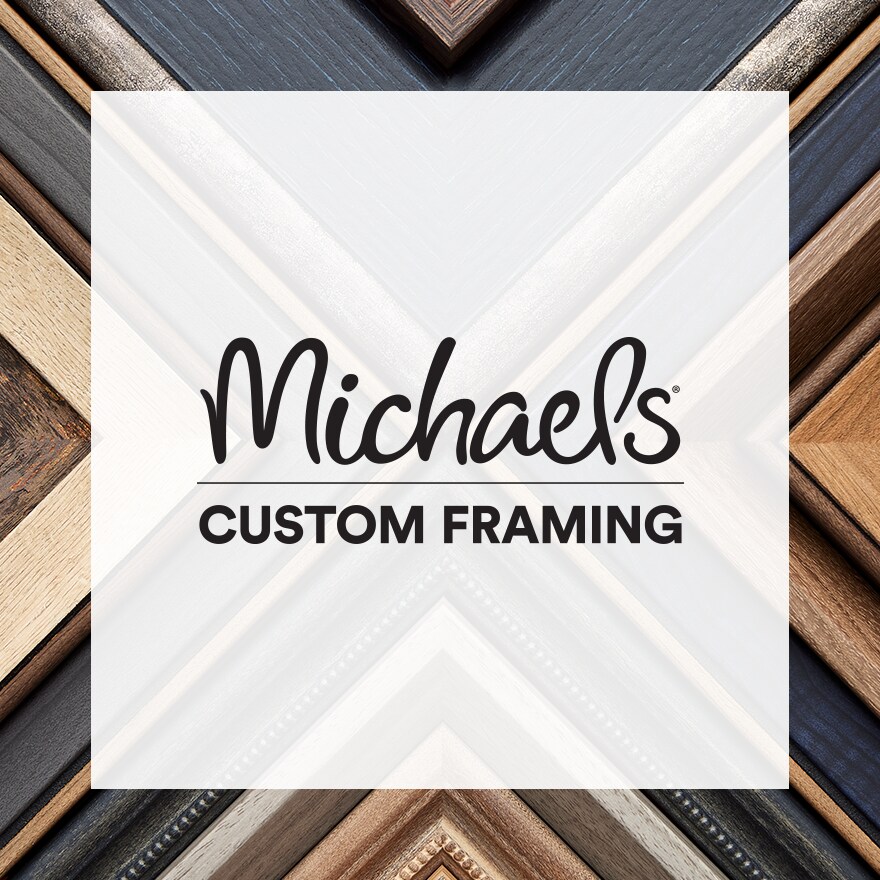 michaels custom framing logo overlay on frame corners