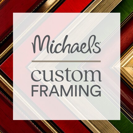 michaels custom framing logo overlay on frame corners