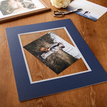 frame mat on a table