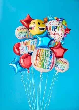 assorted mylar helium-filled balloons