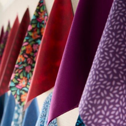 fabric in blue and white print