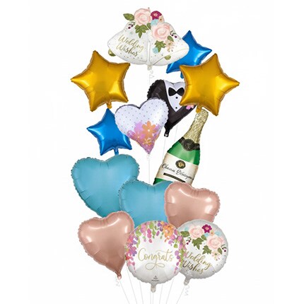 assortment of wedding balloons