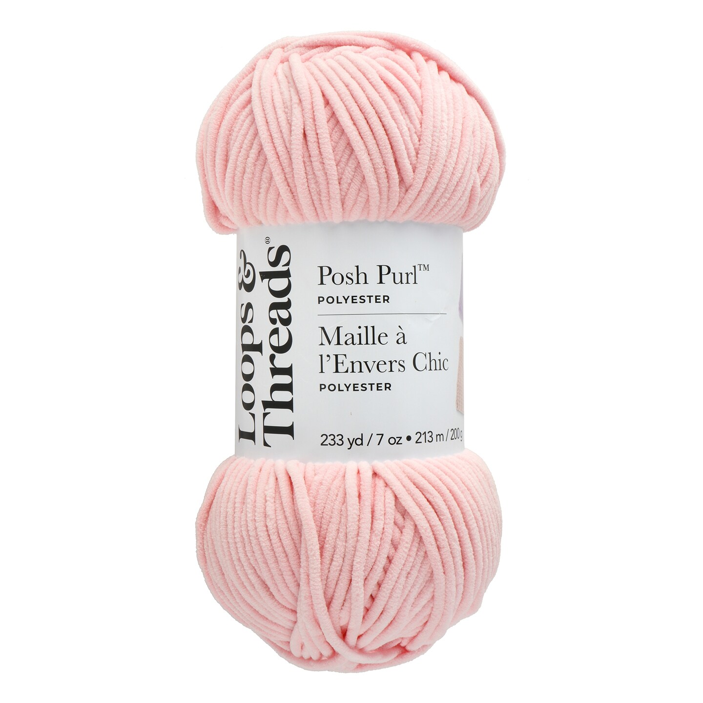 Loops and Threads Posh Purl yarn in light pink