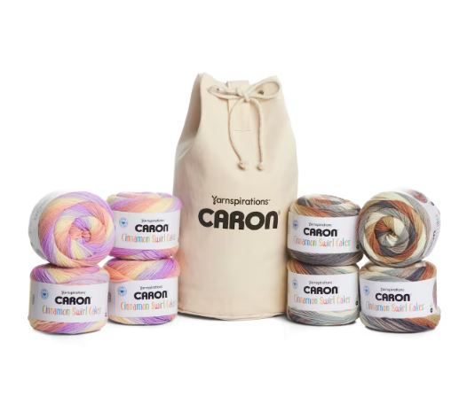 Caron® Cinnamon Swirl Cakes™ Yarn Value Pack with Canvas Bag