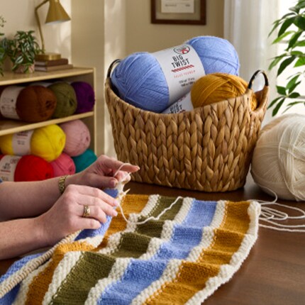 Crochet blanket on a chair home decor yarn