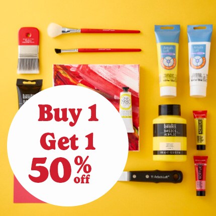 buy 1 get 1 50% off fine art paint mediums and brushes