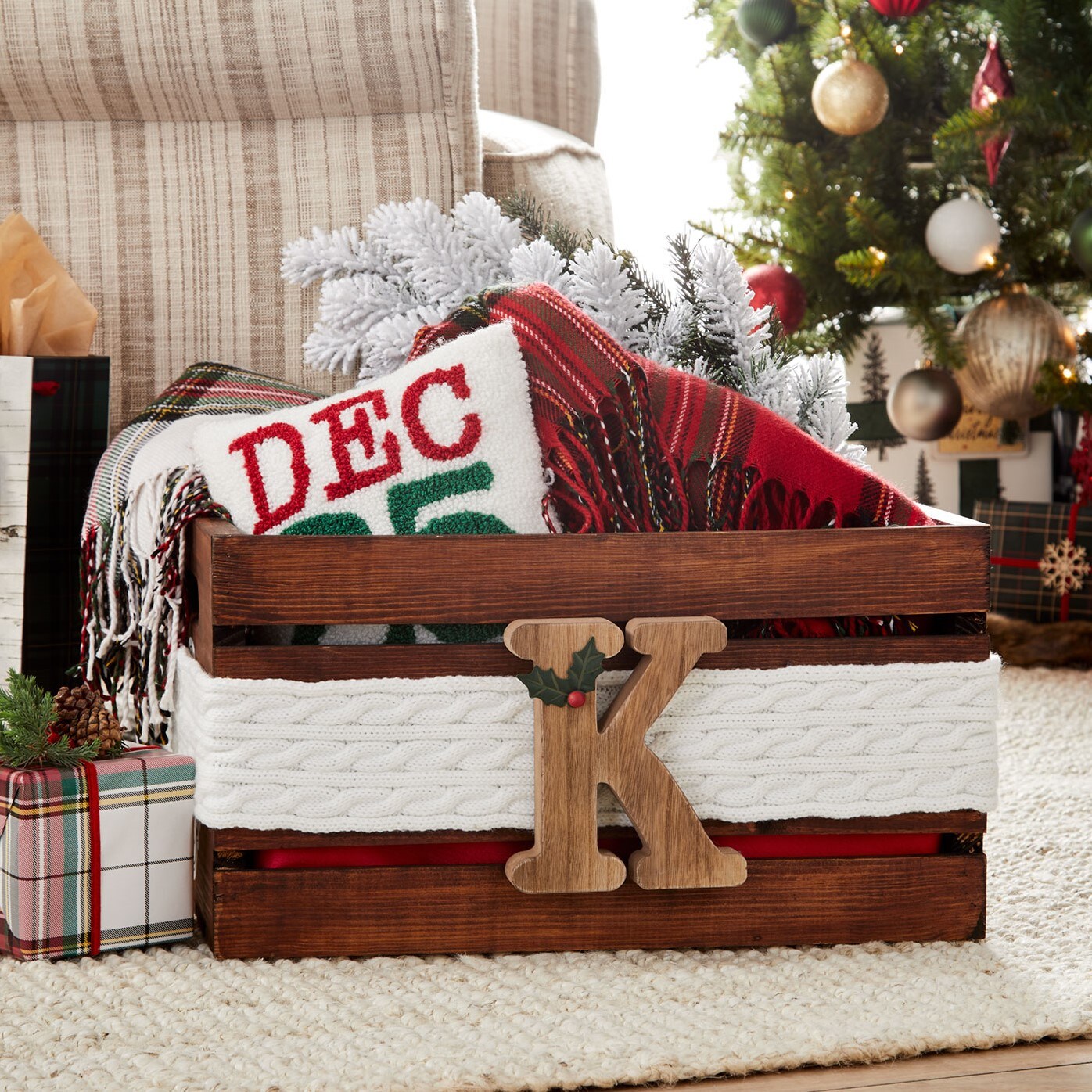 Family Initial Christmas Crate